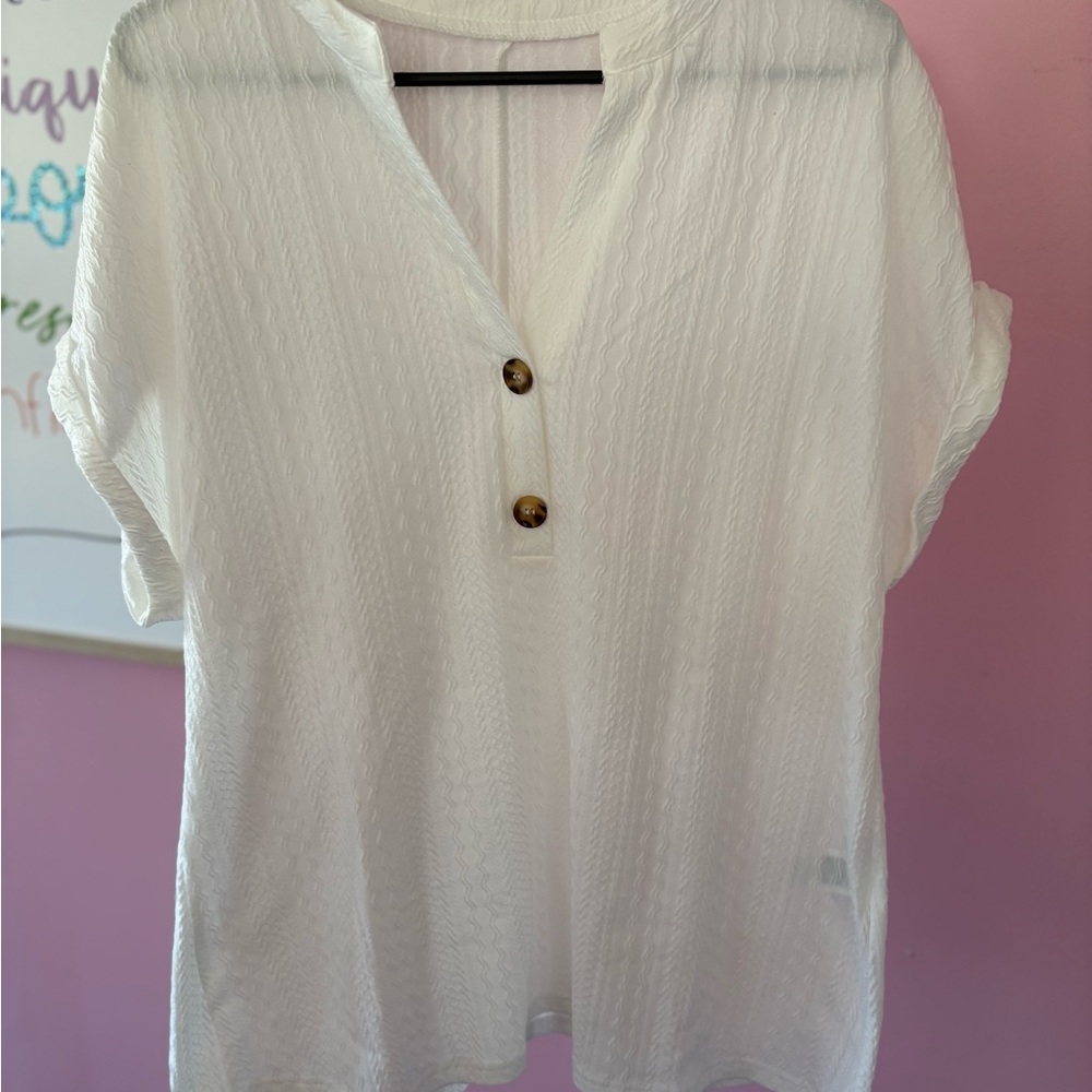 White Button-Down Women's Top